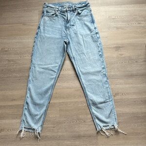 Light Blue Distressed Mom Jeans